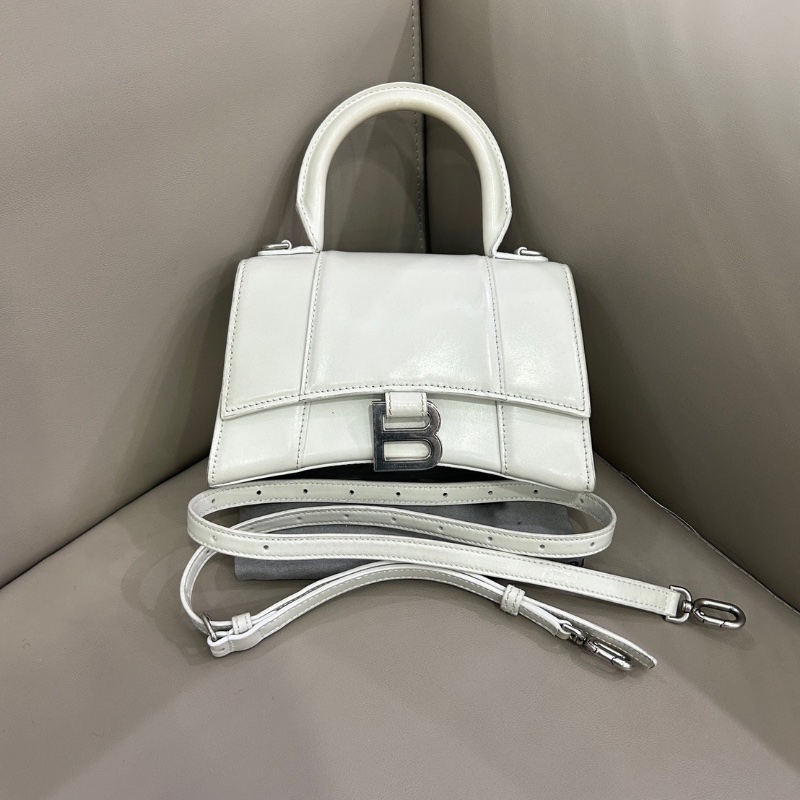 Balenciaga 白色光面牛皮沙漏xs 23*10*15 98新配件塵袋-1