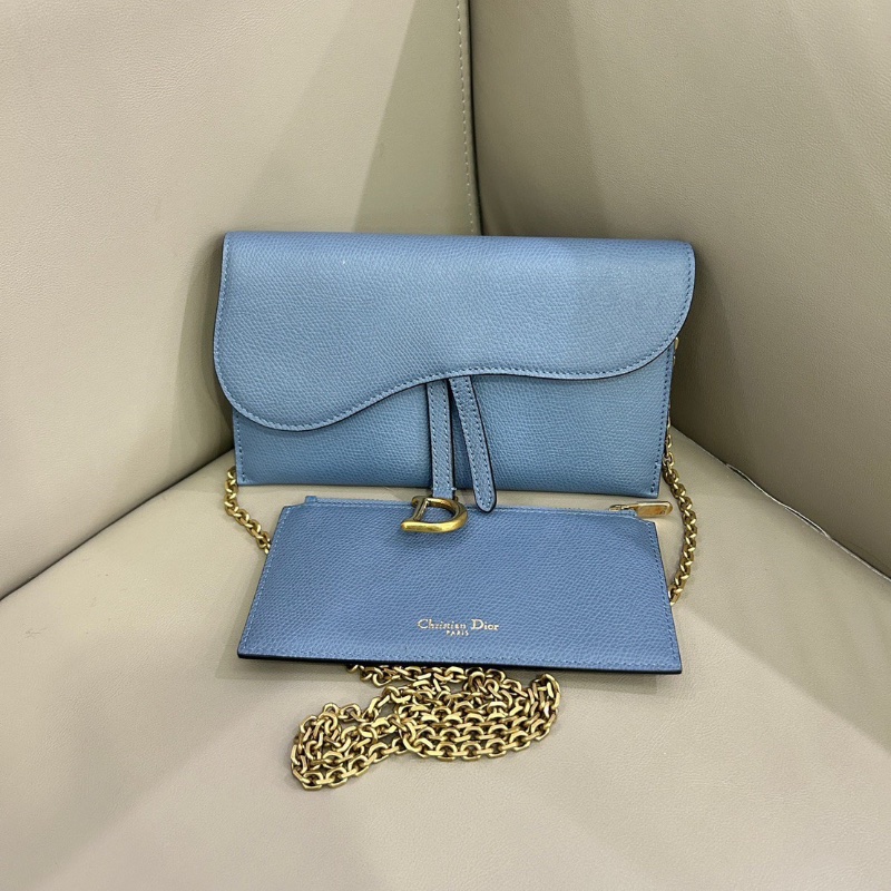 Dior Saddle系列全皮 woc二合一馬鞍鏈條包 19*11 99新配件塵袋-1