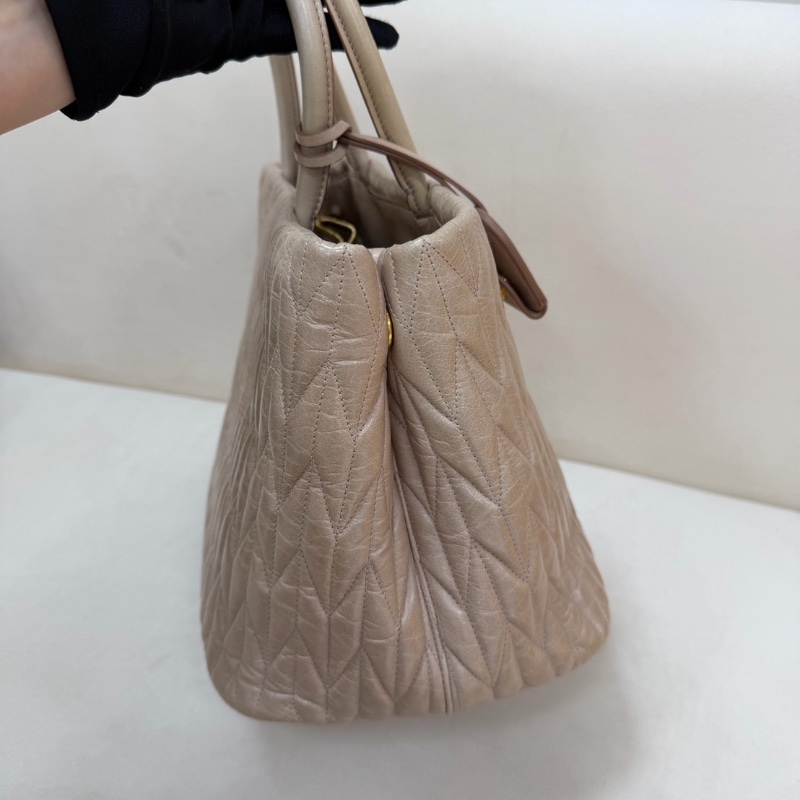 Miumiu 經典手提托特 裸色小羊皮 29×21 98新配件塵袋-5