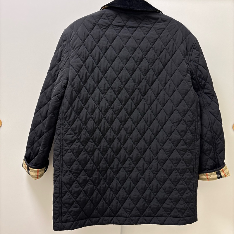 Burberry 燈芯絨衣領格紋外套-4