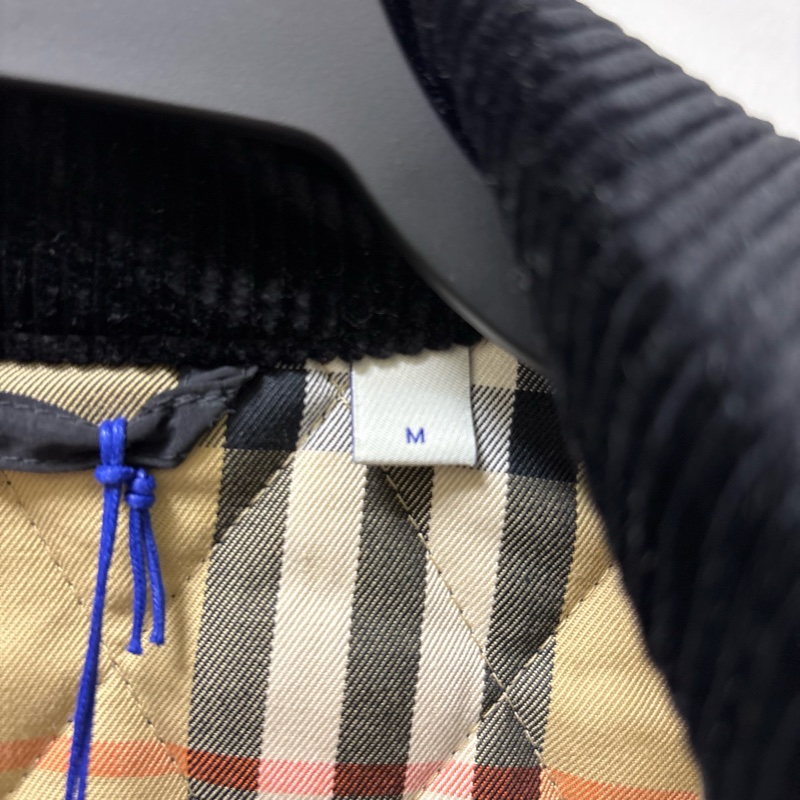 Burberry 燈芯絨衣領格紋外套-7