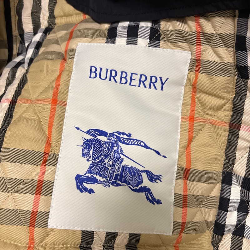 Burberry 燈芯絨衣領格紋外套-8