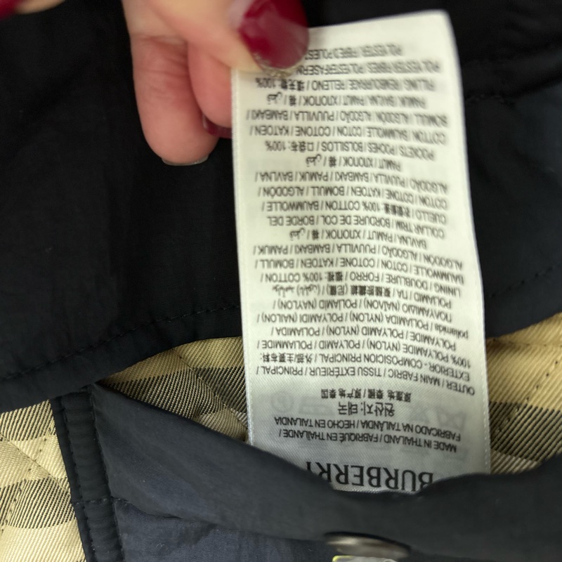 Burberry 燈芯絨衣領格紋外套-9