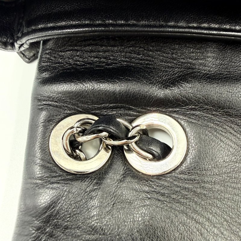 CHANEL - 黑色羊皮菱格銀釦雨衣機場包╻35CM-28