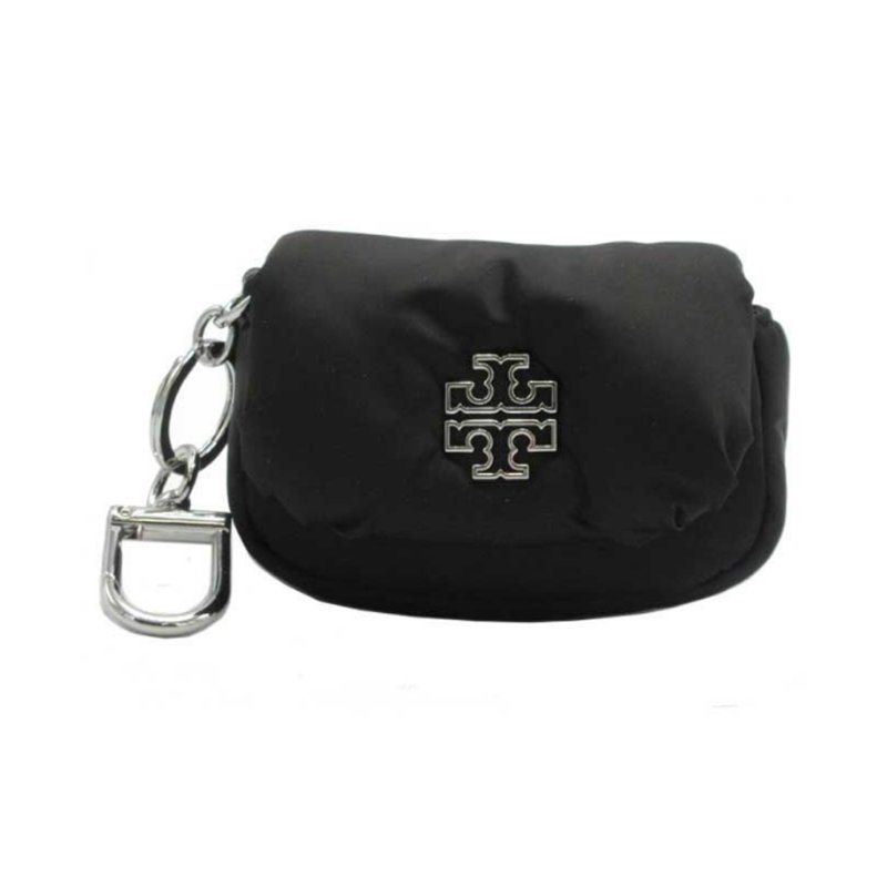 【TORY BURCH】尼龍泡芙零錢包/吊飾-黑-0