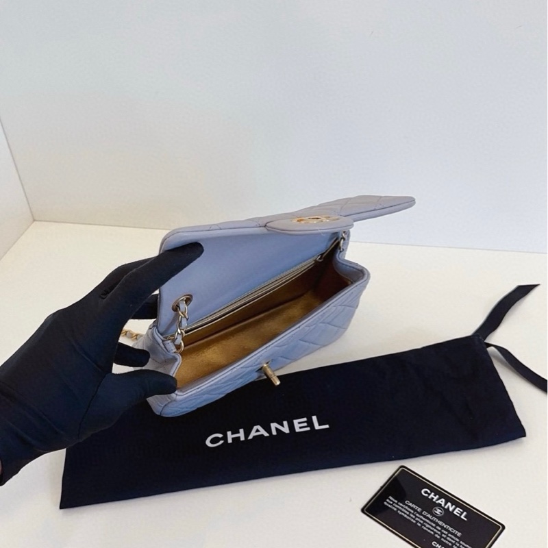 閒置新Chanel香奈兒 灰色 金球CF大mini-6