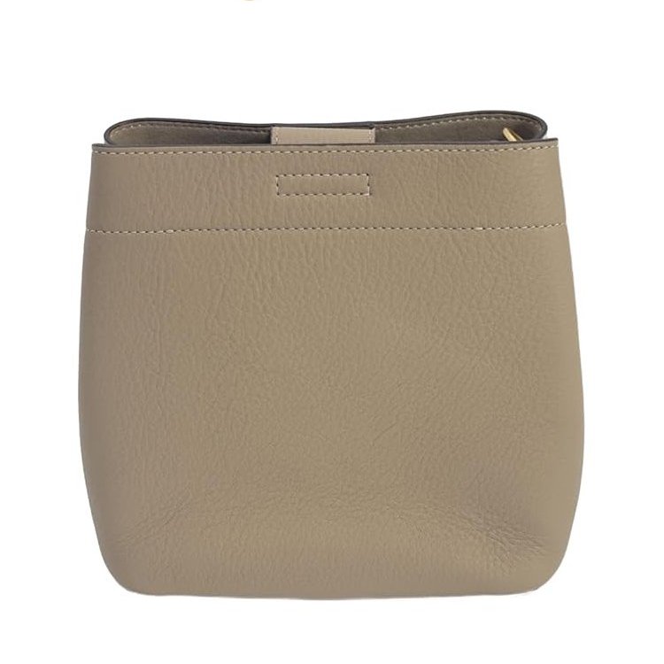 【TORY BURCH】素色牛皮斜背包-卡其-2