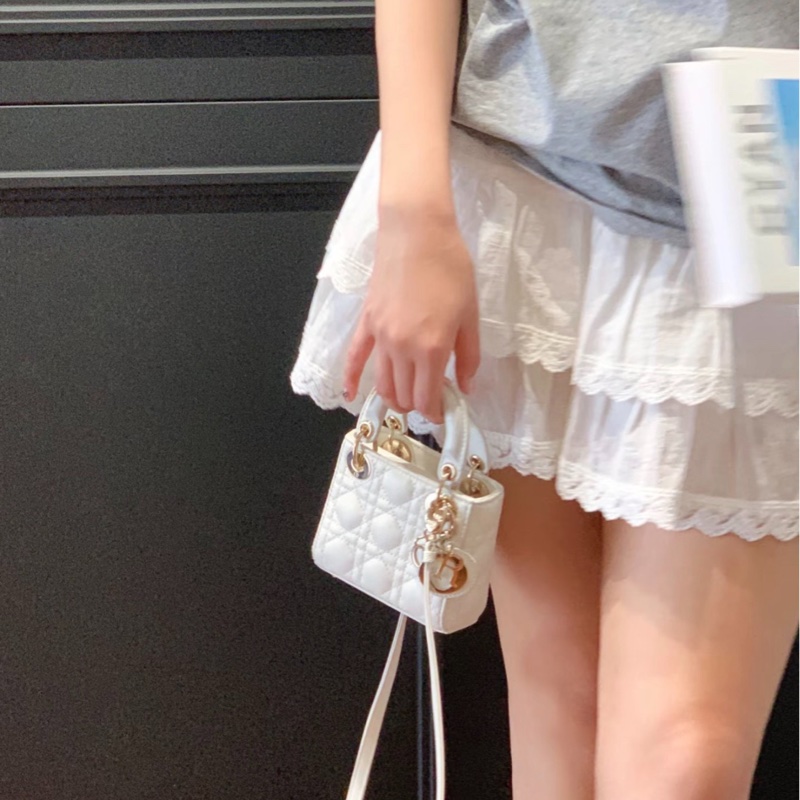 【全新✨ 全網最低價!】Dior/迪奧 Micro Lady Dior 戴妃包白金(下單前先詢問庫存❗️)-7
