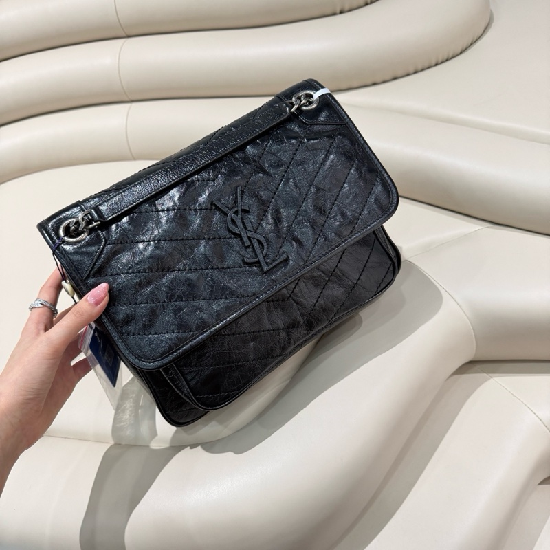 99新YSL 黑銀中號niki.-1