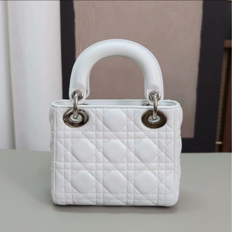 【全新✨ 全網最低價!】Dior/迪奧 Lady Dior 三格 戴妃包白銀(下單前先詢問庫存❗️)-2