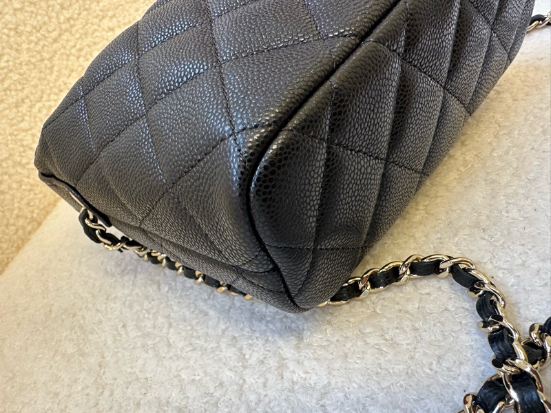 Chanel 香奈兒 26S 黑金荔枝紋 hobo 便當包 全新品,26年 晶片-3