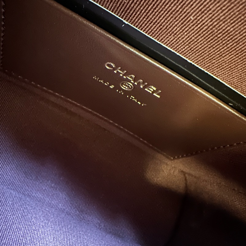 Chanel 香奈兒 26S 黑金荔枝紋 hobo 便當包 全新品,26年 晶片-5