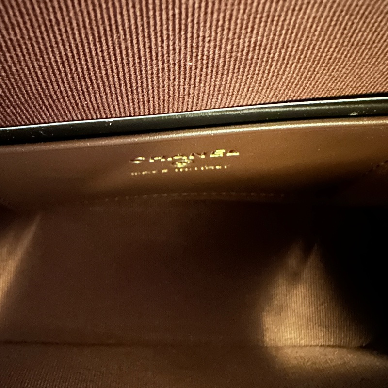 Chanel 香奈兒 26S 黑金荔枝紋 hobo 便當包 全新品,26年 晶片-7