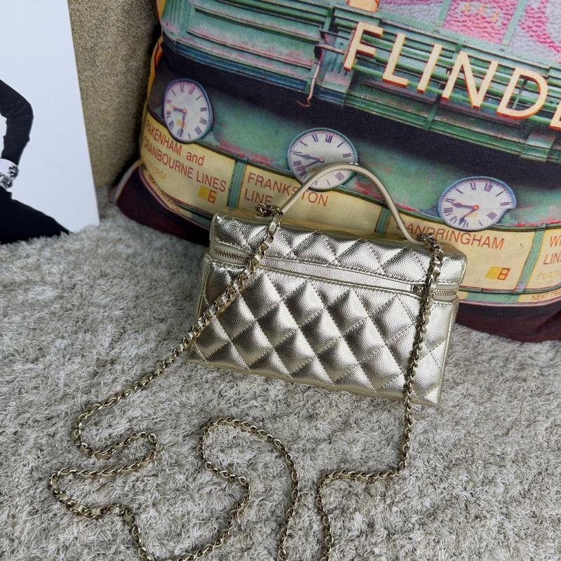 CHANEL 香奈兒【25K 秋冬】 香檳金腰線LP VANITY WITH CHAIN AP4407-2