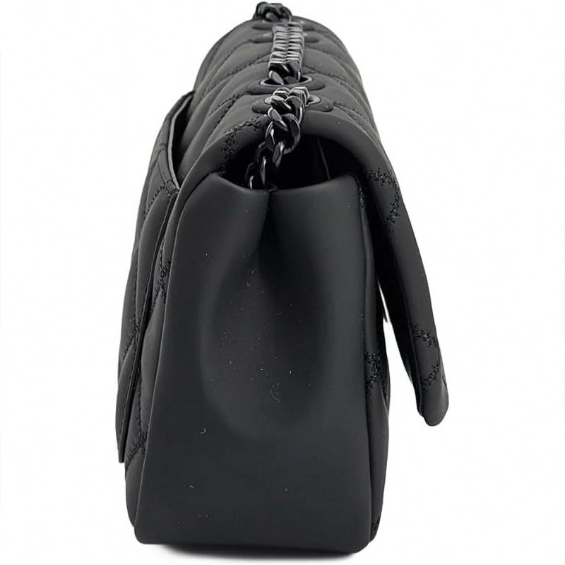 【TORY BURCH】萎格紋皮革翻蓋兩用包-霧黑-2