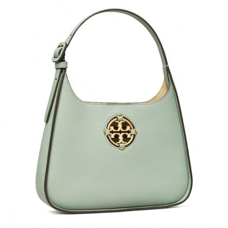 【TORY BURCH】雙T-LOGO素面皮革側肩包-莫蘭迪綠-1