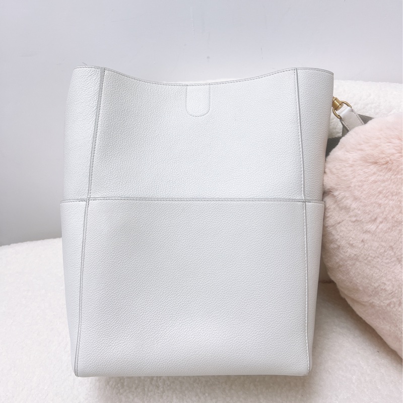 Celine sangle 奶白色水桶包-5