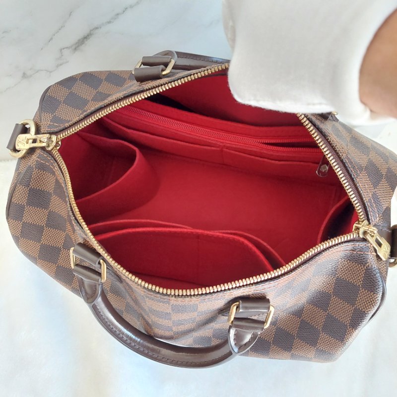 LV N40590 格紋 🎀現貨實拍 🎀Speedy30cm 波士頓包 手提 肩背 斜背包~二手品(附LV原廠三段式背帶)-37