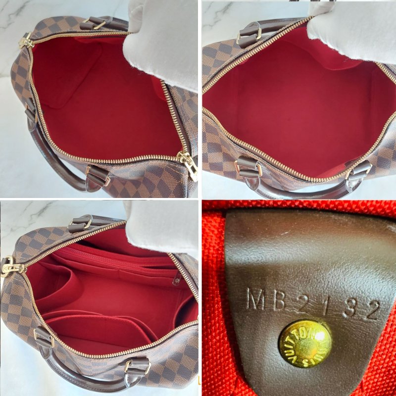 LV N40590 格紋 🎀現貨實拍 🎀Speedy30cm 波士頓包 手提 肩背 斜背包~二手品(附LV原廠三段式背帶)-68