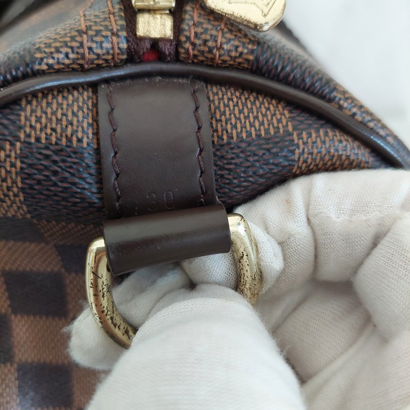 LV N40590 格紋 🎀現貨實拍 🎀Speedy30cm 波士頓包 手提 肩背 斜背包~二手品(附LV原廠三段式背帶)-78