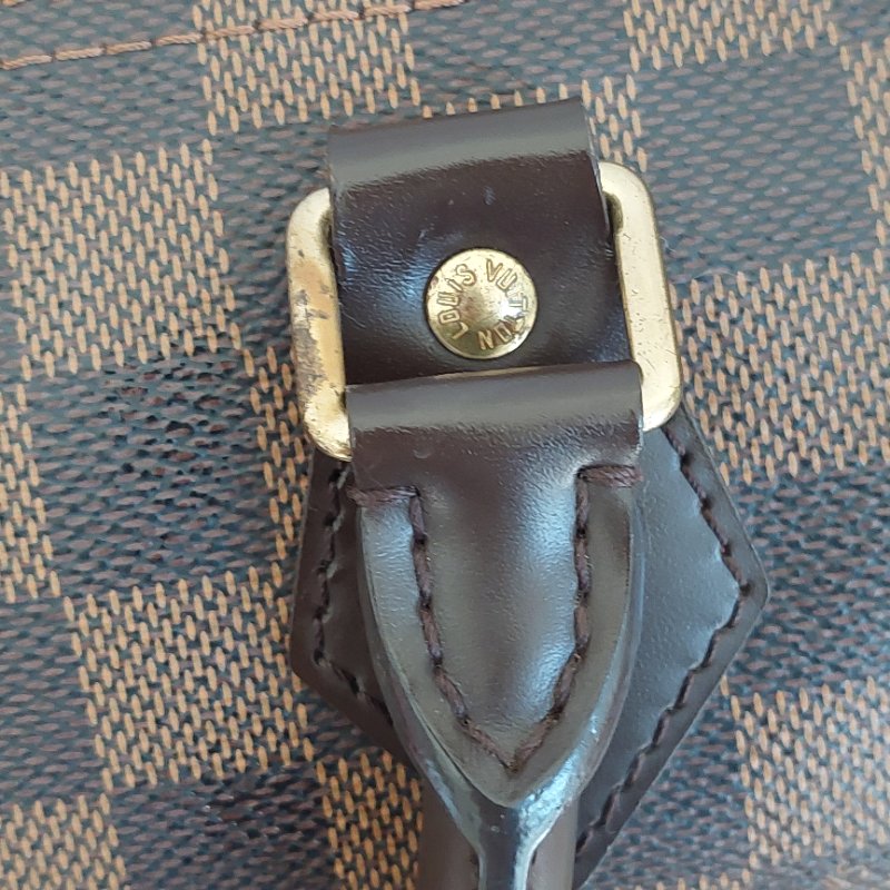 LV N40590 格紋 🎀現貨實拍 🎀Speedy30cm 波士頓包 手提 肩背 斜背包~二手品(附LV原廠三段式背帶)-79