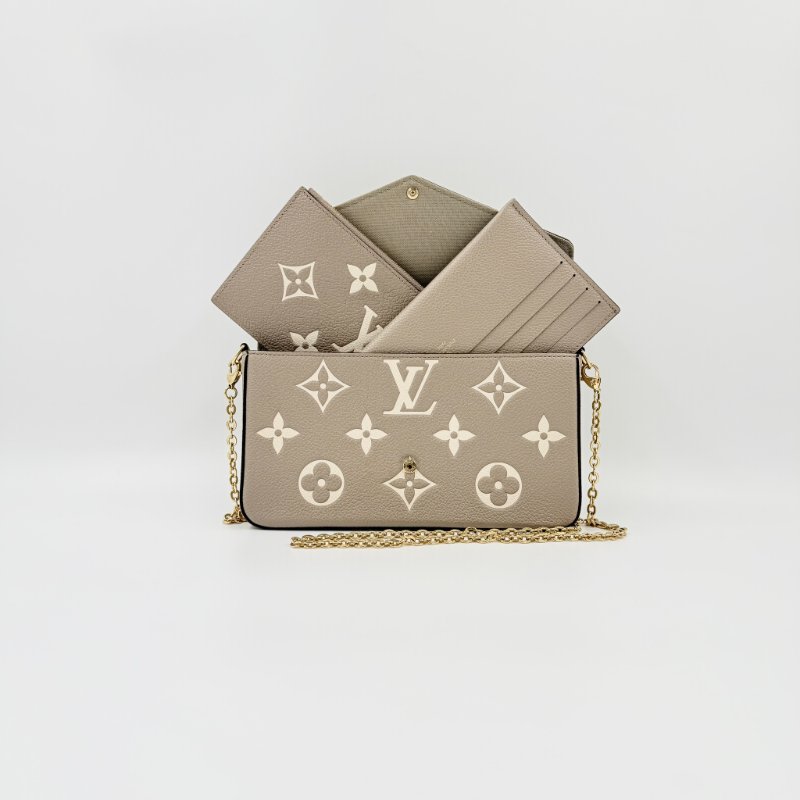 Louis Vuitton -斑鳩灰牛皮Félicie Pochette三合一斜背包-1