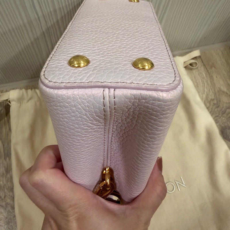 💕LV Capucines Mini手提包(珠光粉)💕-5