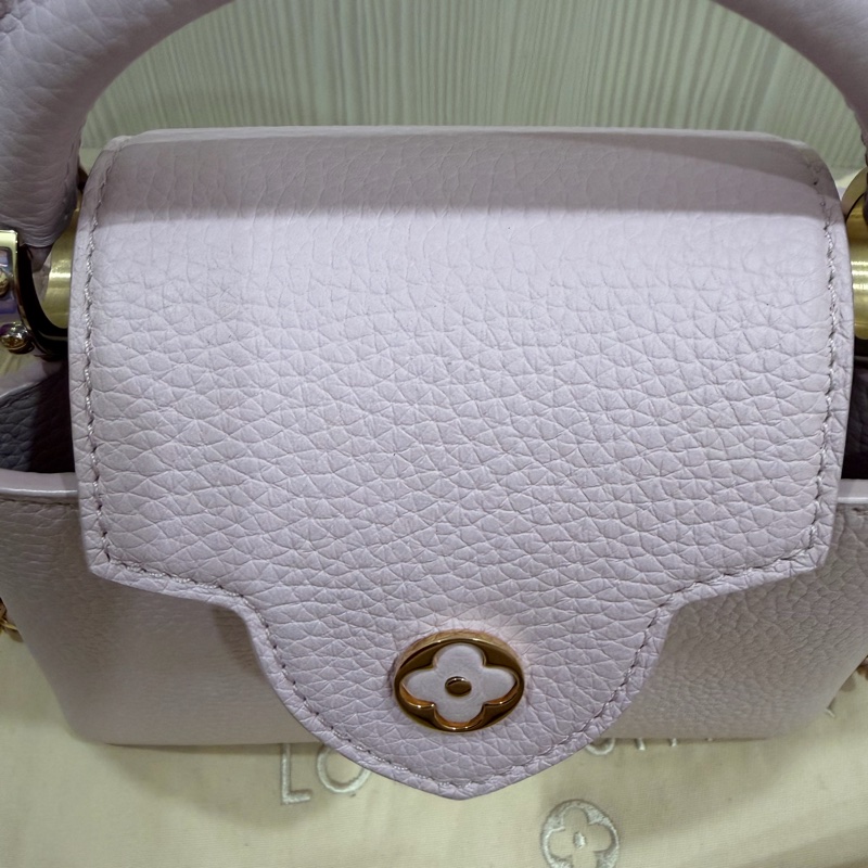 💕LV Capucines Mini手提包(珠光粉)💕-8