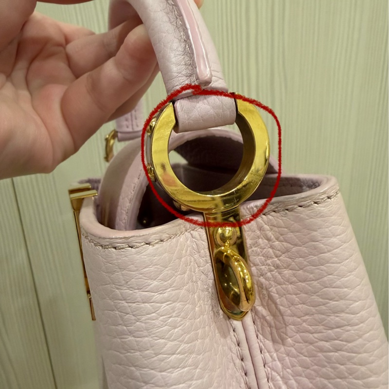 💕LV Capucines Mini手提包(珠光粉)💕-12