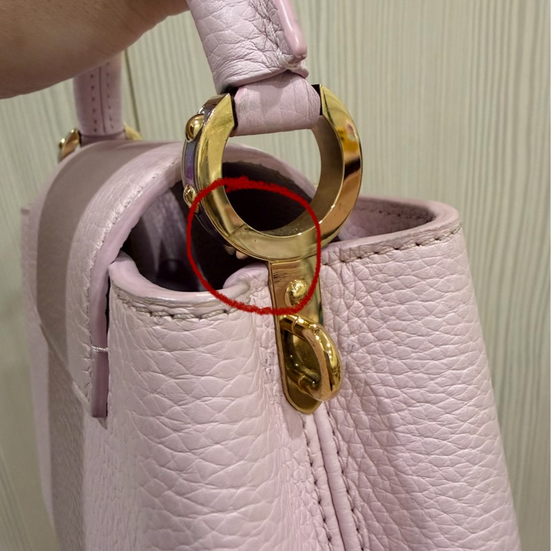 💕LV Capucines Mini手提包(珠光粉)💕-13