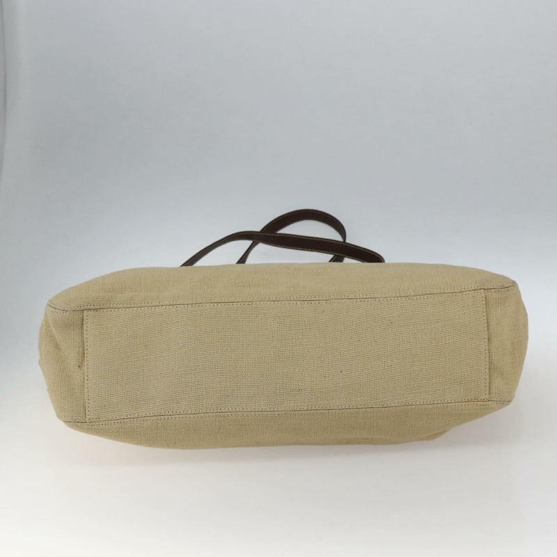 【日本直送】香奈兒帆布手提包 米色 金色 CC 標誌 Auth bs33123-4