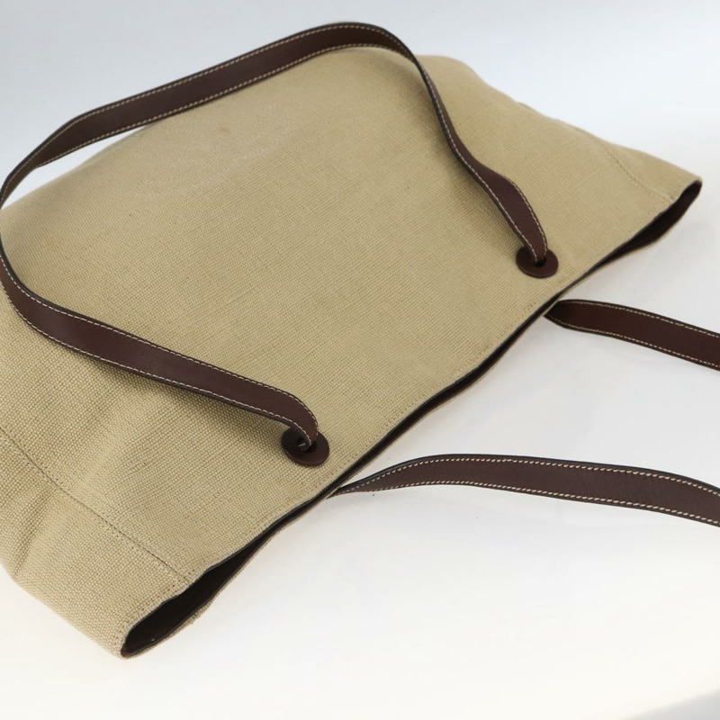 【日本直送】香奈兒帆布手提包 米色 金色 CC 標誌 Auth bs33123-5