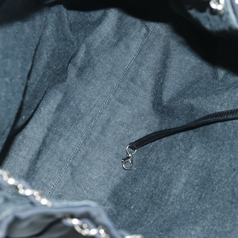 【日本直送】香奈兒 (CHANEL) 郵輪系列帆布手提包，黑色銀色雙C標誌，正品編號 168930SAV-10