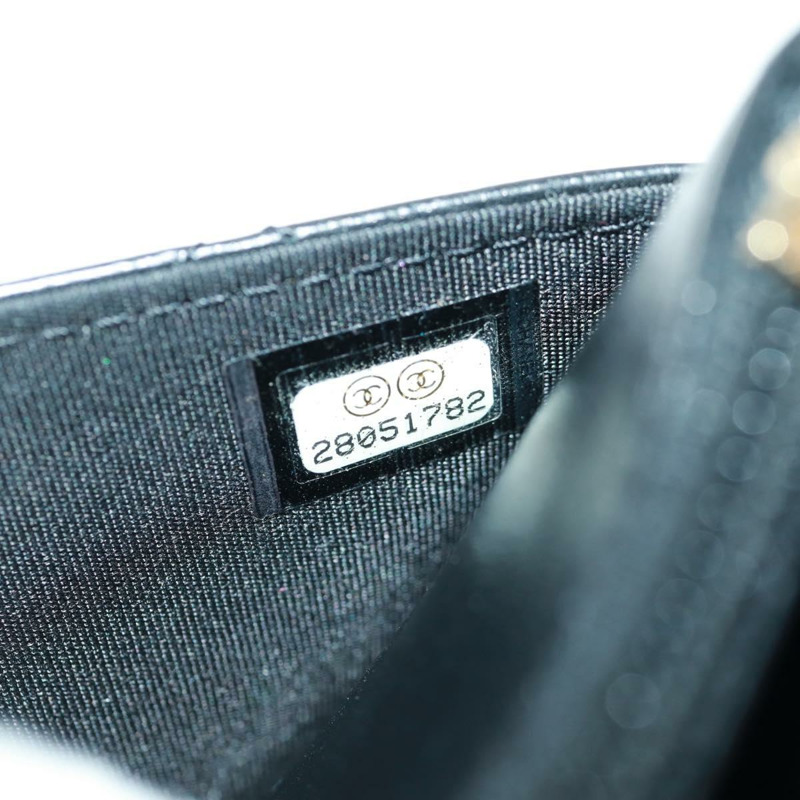 【日本直送】香奈兒 (CHANEL) 絎縫鏈條錢包,羊皮材質,黑色,CC標誌,貨號171862SAM-11