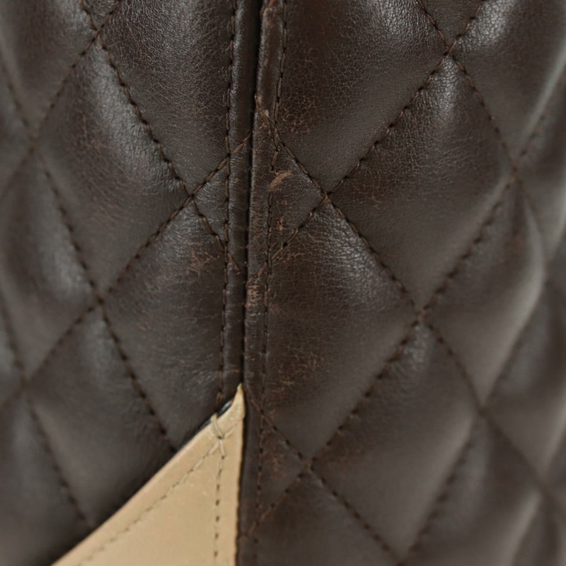 【日本直送】香奈兒 Cambon 系列托特包,皮革材質,深棕色,銀色雙C標誌,正品編號 166895SAV-3