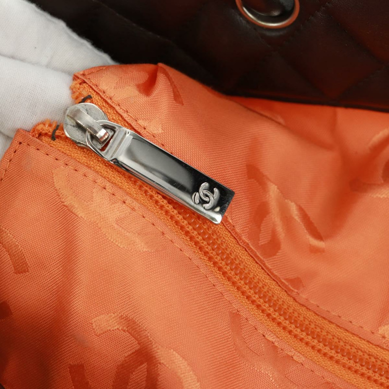 【日本直送】香奈兒 Cambon 系列托特包,皮革材質,深棕色,銀色雙C標誌,正品編號 166895SAV-17