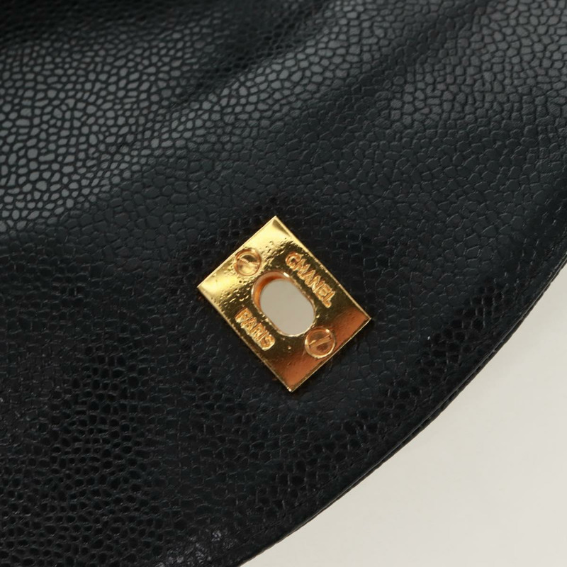 【日本直送】香奈兒 COCO 標誌雙肩包,魚子醬紋皮革,黑色金色 CC 標誌,正品 SK008SV-21