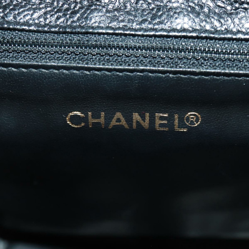 【日本直送】香奈兒 COCO 標誌雙肩包,魚子醬紋皮革,黑色金色 CC 標誌,正品 SK008SV-22