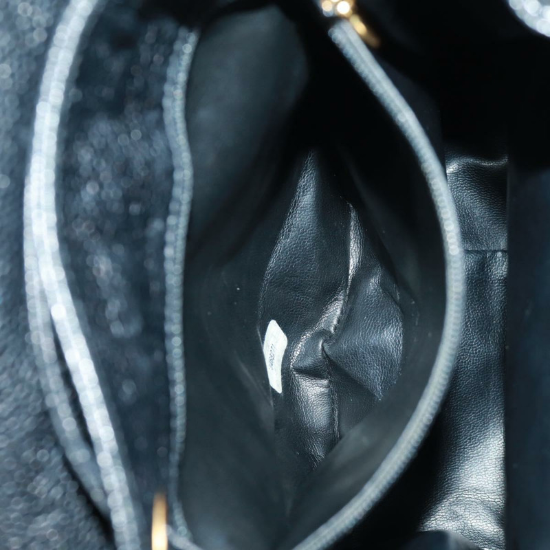 【日本直送】香奈兒 COCO 標誌雙肩包,魚子醬紋皮革,黑色金色 CC 標誌,正品 SK008SV-28