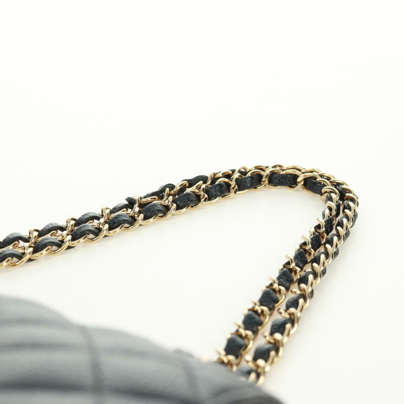 【日本直送】香奈兒雙蓋雙鏈絎縫25手袋,魚子醬皮,CC標誌,正品SK020SM-13