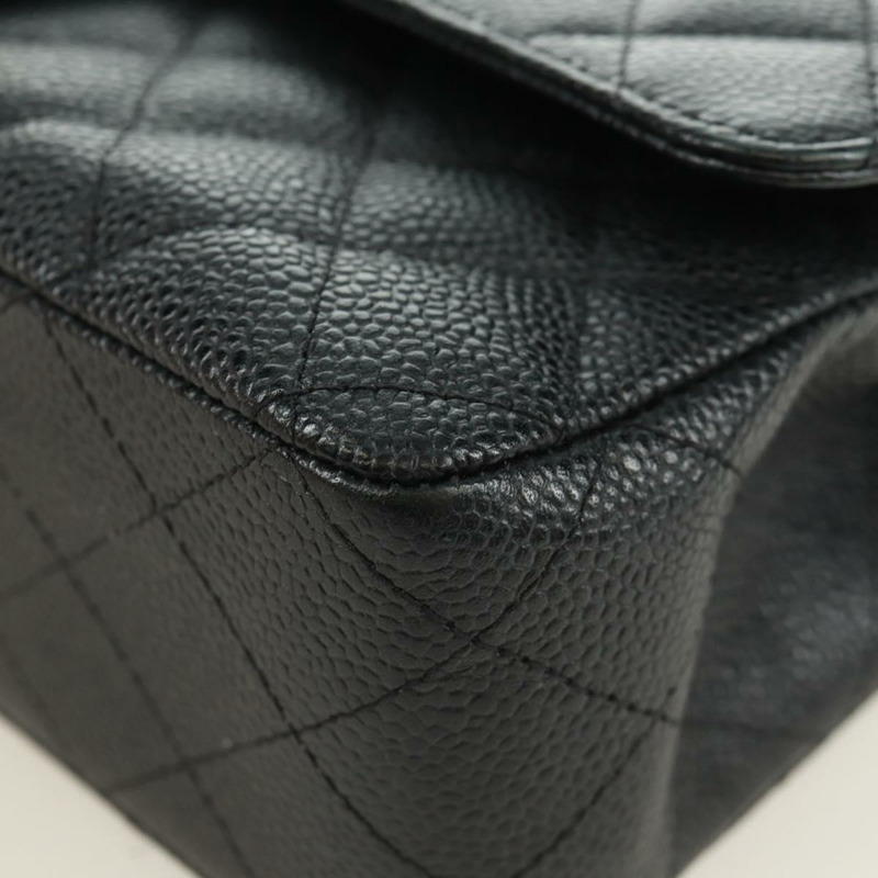 【日本直送】香奈兒雙蓋雙鏈絎縫25手袋,魚子醬皮,CC標誌,正品SK020SM-15