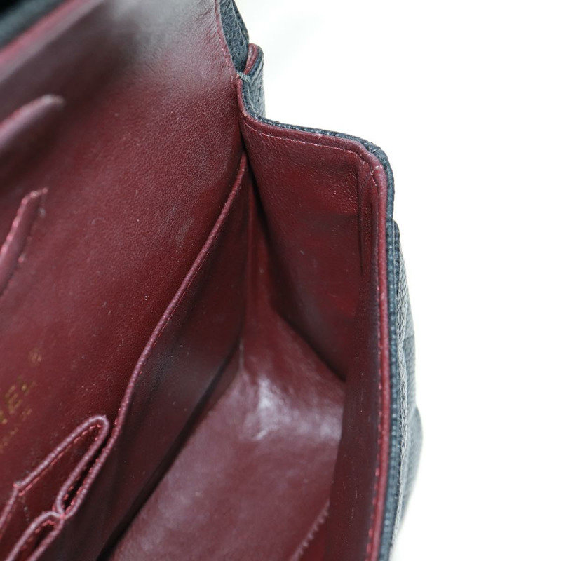 【日本直送】香奈兒雙蓋雙鏈絎縫25手袋,魚子醬皮,CC標誌,正品SK020SM-25