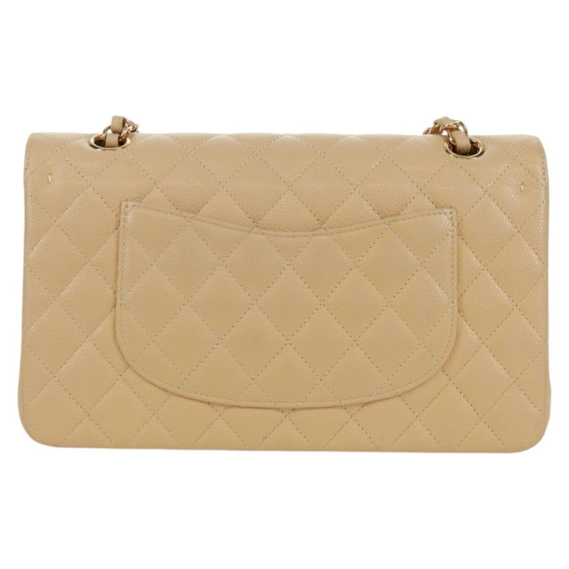 【日本直送】香奈兒雙蓋雙鏈絎縫25手袋,魚子醬紋小牛皮,CC標誌,正品SK012SM-1