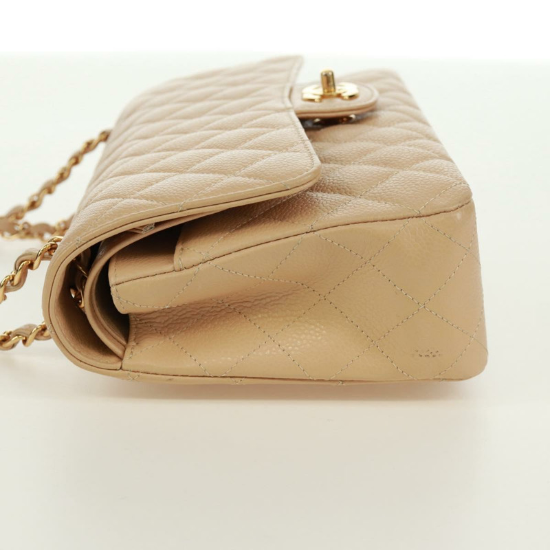 【日本直送】香奈兒雙蓋雙鏈絎縫25手袋,魚子醬紋小牛皮,CC標誌,正品SK012SM-2