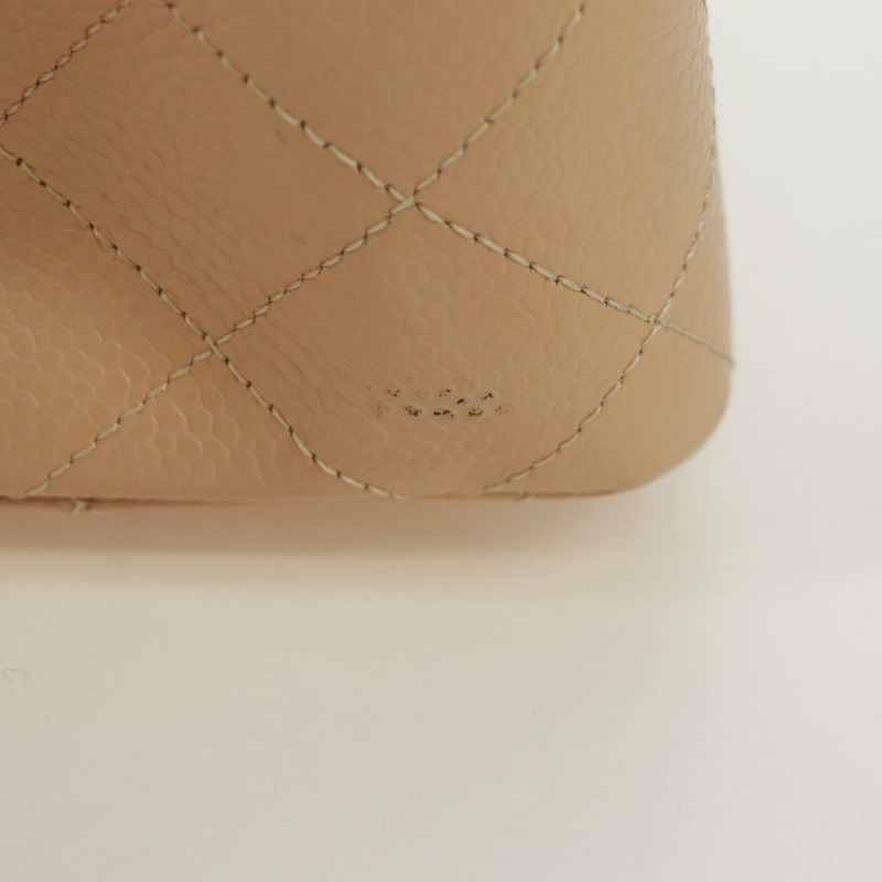 【日本直送】香奈兒雙蓋雙鏈絎縫25手袋,魚子醬紋小牛皮,CC標誌,正品SK012SM-3