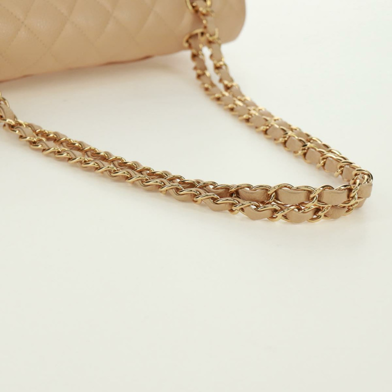 【日本直送】香奈兒雙蓋雙鏈絎縫25手袋,魚子醬紋小牛皮,CC標誌,正品SK012SM-7