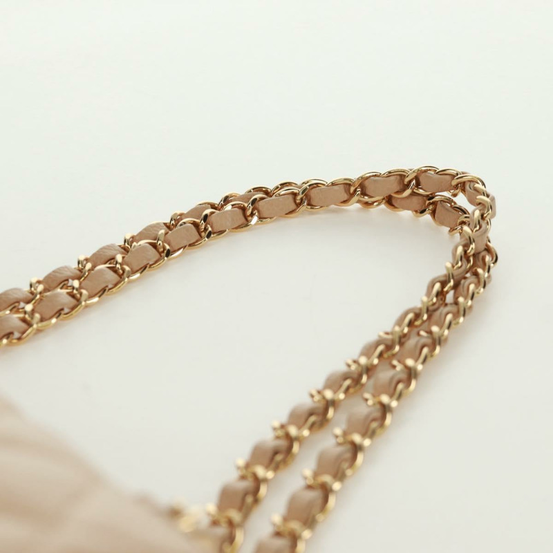 【日本直送】香奈兒雙蓋雙鏈絎縫25手袋,魚子醬紋小牛皮,CC標誌,正品SK012SM-13