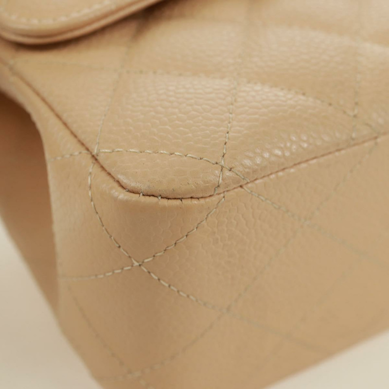 【日本直送】香奈兒雙蓋雙鏈絎縫25手袋,魚子醬紋小牛皮,CC標誌,正品SK012SM-14