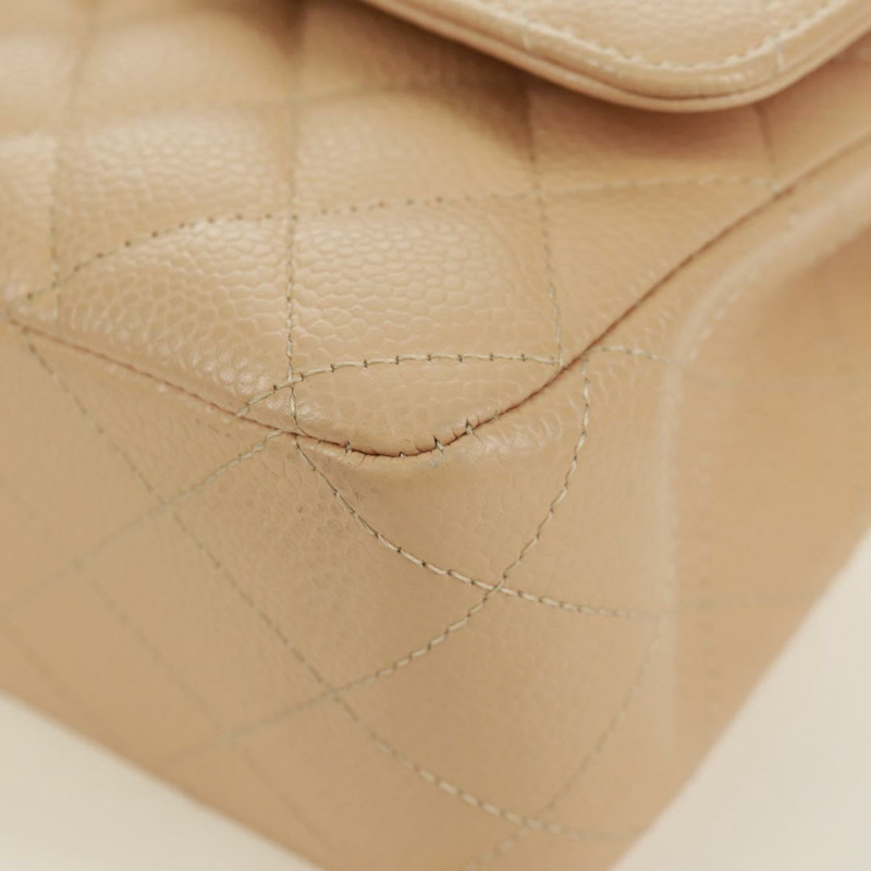 【日本直送】香奈兒雙蓋雙鏈絎縫25手袋,魚子醬紋小牛皮,CC標誌,正品SK012SM-15