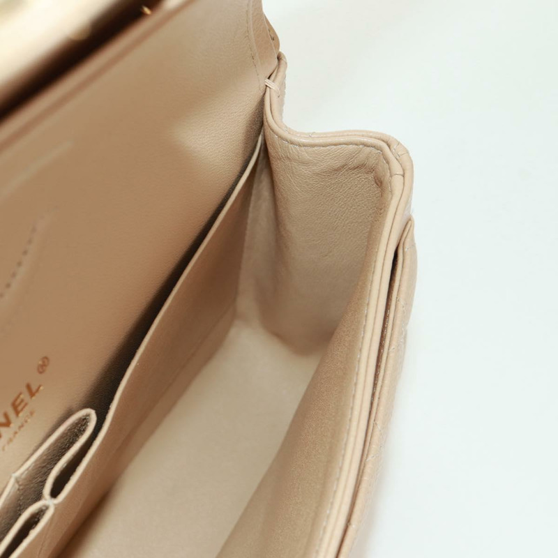 【日本直送】香奈兒雙蓋雙鏈絎縫25手袋,魚子醬紋小牛皮,CC標誌,正品SK012SM-25